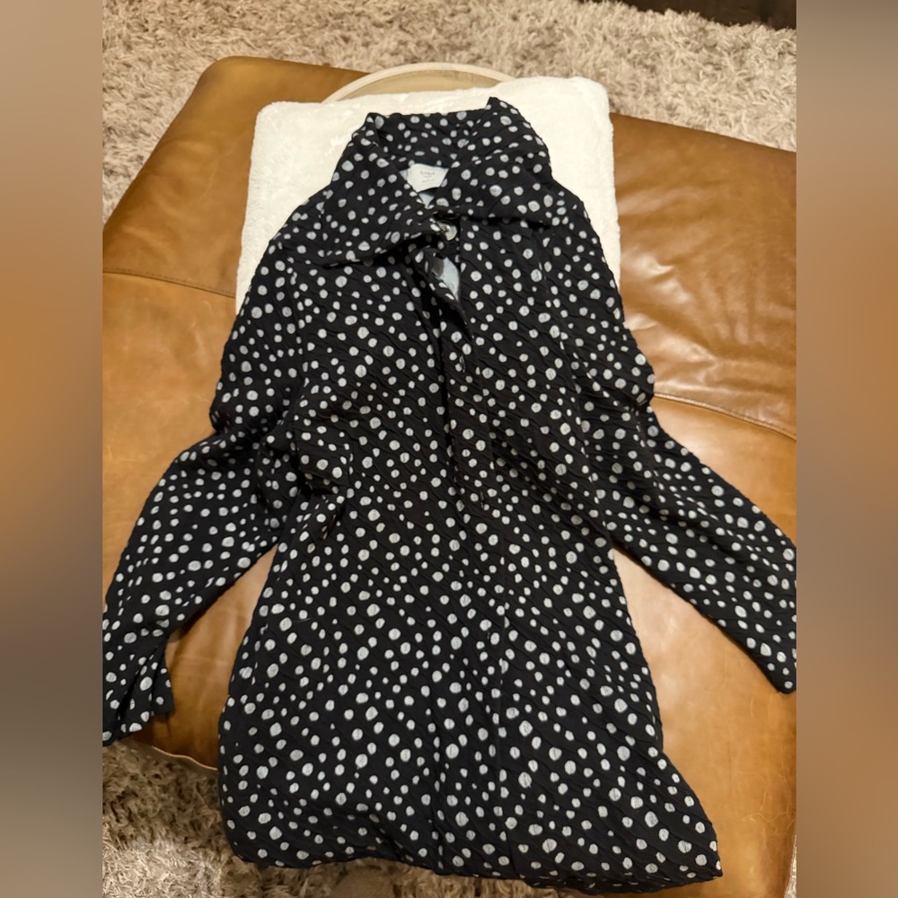 Chic Black and White Polka Dot Utility Jacket